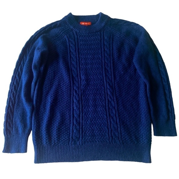 Joe Fresh - Midnight blue Cable knit crew neck sweater - Picture 2 of 7